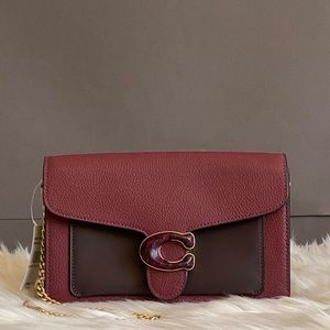 C4203 - Coach Tabby Chain Clutch in Colorblock with Snakeskin Detail